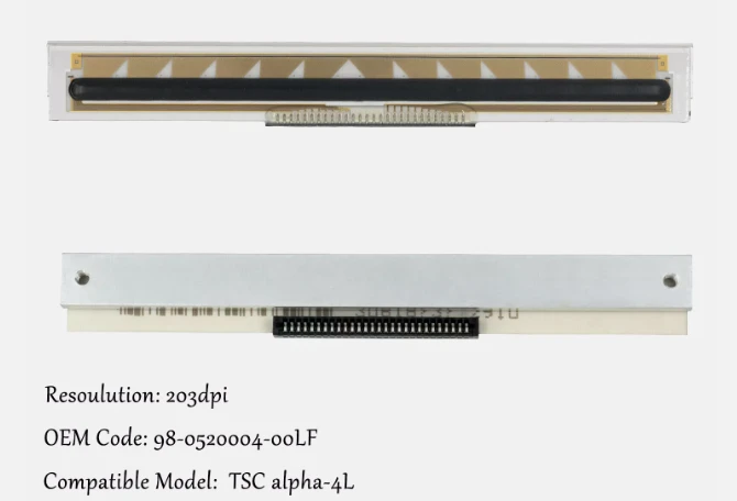 New TSC Alpha 4L 203 Dpi 98-0520004-00LF Printhead For TSC Alpha 4L Thermal Label Printer